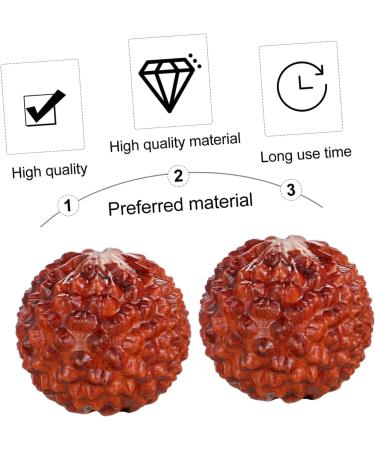 Beavorty 2-Stone Wooden Carving Massager - Chinese Decor Foot Massage Ball for Stress Relief | Rosewood Decompression Toy - Buy Online on GoSupps.com