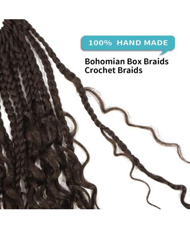 Ainimiu 22 Inch Goddess Box Braids Crochet Hair Bohomian Crochet Box Braids Curly Ends 8 Pack Crochet Braids Synthetic Braiding Hair Extension Black 22 Inch(Pack of 8) 4# - Buy Online on GoSupps.com