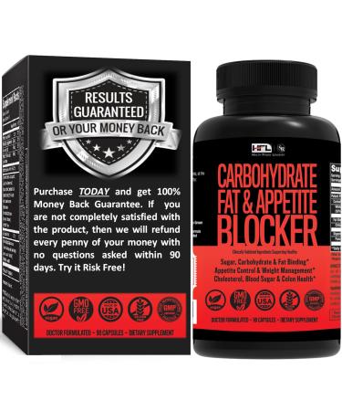 Carb Blocker by Dr Robbins | Contains Phase 2 White Kidney Bean Extract, Garcinia Cambogia, Chitosan, Nopal (Prickly Pear Extract), Glucomannan | Made in USA | 90 Veg Capsules