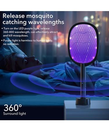 2 in 1 Electric Fly Swatter & Mosquito Zapper 4000V | USB Charging Base | Powerful Bug Zapper Racket | Indoor/Outdoor Use - Buy Online on GoSupps.com