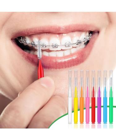 80-Piece Multicolored Interdental Braces Brush Set for Oral Hygiene - 8 Colors - Buy Online on GoSupps.com