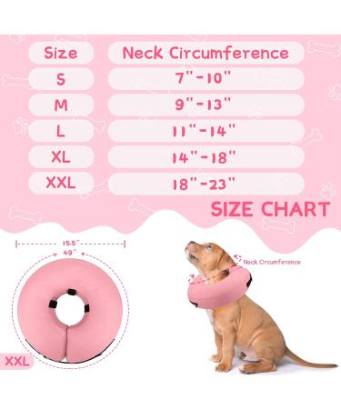 Supet Rewrise Dog Inflatable Collar - Soft Leak Protection for Post-Op Dogs - Pink XXL (Neck 45.6-58.4 cm) - International Shipping Available - Buy Online on GoSupps.com