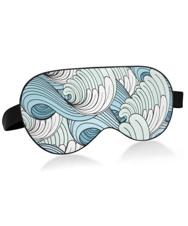 Haskirky Light Blocking Eye Mask Breathable and Adjustable Adult Men and Women Travel on Business Trips Yoga Meditation Light Smooth Comfortable Eye Mask Office Deep Sleep Goodies Sea