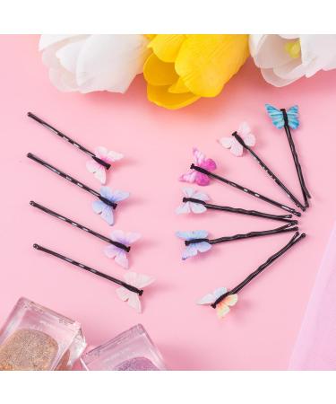 PAGOW 30PCS Butterfly Hair Clips - Fabric Fashionable Bobby Pins with Pearl Decoration for Women and Girls - 10 Styles, 3 Pcs Each - Buy Online on GoSupps.com
