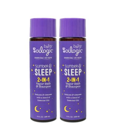 Oilogic Slumber & Sleep 2-in-1 Essential Oil Vapor Bath & Shampoo for Babies & Toddlers - Made with 100% Pure and Natural Blend of Essential Oils, Lavender, Chamomile - 266ml (9 fl oz, 2-Pack) 9 Fl Oz (Pack of 2)