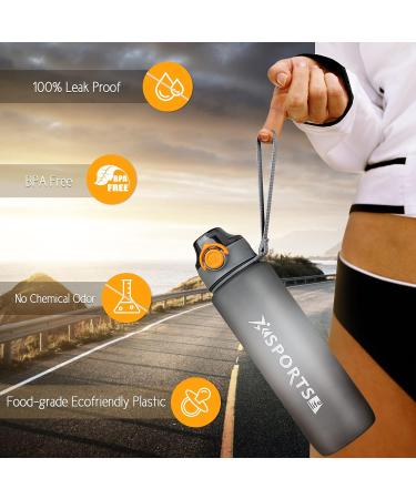 Hasagei 1L BPA-Free Sports Water Bottle - Leak-Proof Locking Lid Ideal for Gym School Cycling Outdoor Activities | Gray - Buy Online on GoSupps.com