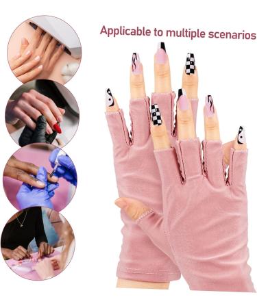 NULYLU 2 Pairs UV Gloves Gel for Nails Nail Gloves UV Gloves Nail Molding Gel Gloves for for Women Manicure Gloves Anti UV Nail Accessories Sun Gloves Cotton - Buy Online on GoSupps.com