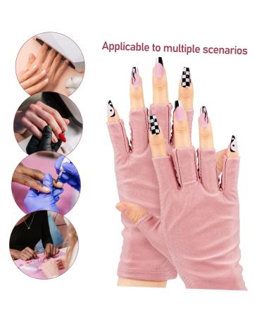 SOESFOUFU 2 Pairs UV Gloves Nail Art Accessory Nail Gloves Gloves for Gel Nails Nail Art Supplies Nail Fingerless Gloves Manicure Gloves UV Rays Gloves - Buy Online on GoSupps.com