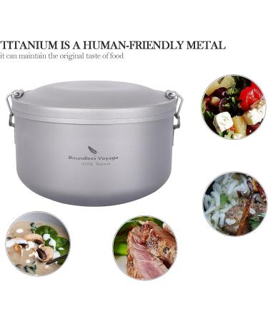 Boundless Voyage Titanium Canteen Mess Kit with Lid - Portable Outdoor Camping Bowl - Buy Online on GoSupps.com