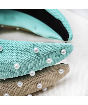 LAKEMON Pearls Inlay Wide Headband for Women & Girls - Beaded Knot Hair Band Accessory - Buy Online on GoSupps.com
