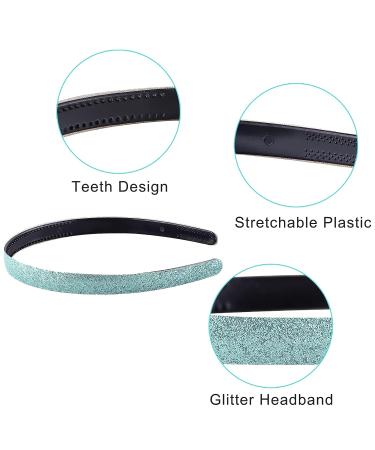Duufin 28 Pieces Glitter Headbands for Girls - Colorful Sparkle Hair Bands with Teeth - 28 Colors - Buy Online on GoSupps.com
