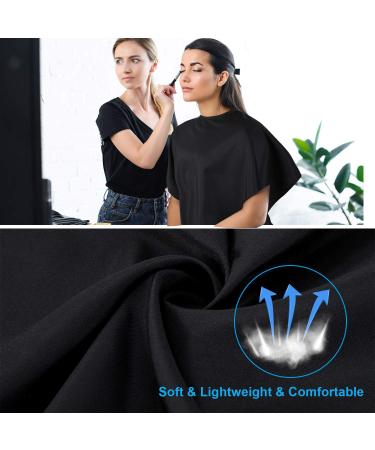2 Pcs Waterproof Makeup & Hair Cape Set - Salon Barber Bib for Hair Dye & Styling in Black - Buy Online on GoSupps.com