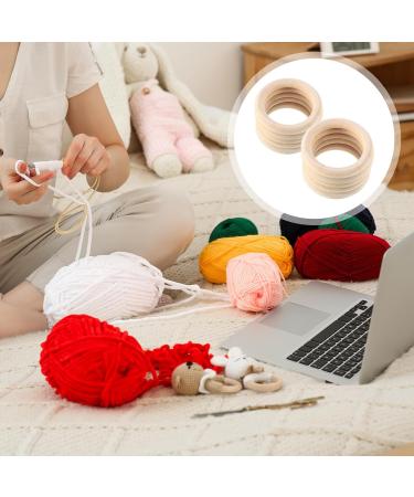 Rosewinec 10-Piece Baby Wooden Teething Rings | 70mm Wood Rings for Infants | Eco-Friendly DIY Craft Bracelets - Buy Online on GoSupps.com