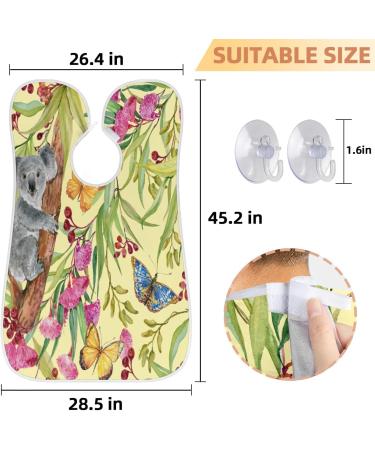 Beard Bib Apron for Men | Waterproof Hair Catcher Cape - Koala Butterfly Flower Design - Perfect for Shaving & Trimming - Buy Online on GoSupps.com