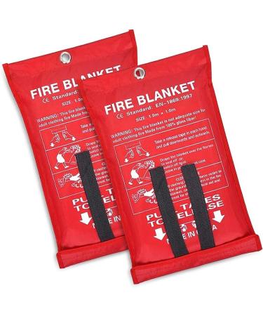 Emergency Fire Blanket for Home and Kitchen Fire Extinguishers for the House (2 Pack) Deluxe Fire Blankets Emergency for Home Fireproof Blanket Fire Retardant Blankets Fire Spray Emergency Blankets
