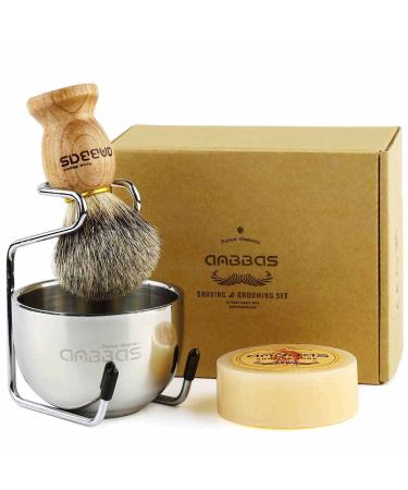 Anbbas Shaving Brush Badger Hair with Shaving Bowl and Brush Holder Classic Wet Shaving Shaving Set Men's Gift Set Shaving Set 2 - Buy Online on GoSupps.com