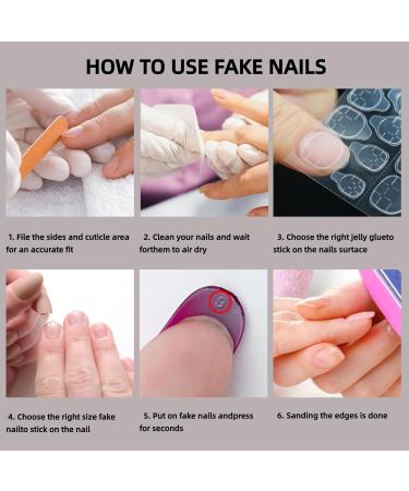 24 Pcs Short Almond Press on Nails with 3D Butterflies & Waves - Glue on Floral Acrylic Fake Nails for Women and Girls - Nude Stick On Nail Sets - Buy Online on GoSupps.com