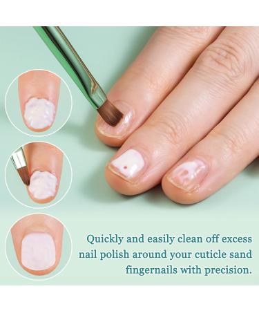3PCS Nail Clean Up Brushes for OPI - Acetone Resistant Cuticle Cleaning Nail Art Precision Tools in Jade Green - Buy Online on GoSupps.com