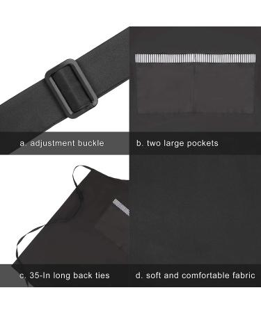 Zihuatailor Waterproof Aprons for Men and Women - Set of 2 Black Aprons with Pockets for Cooking, Dishwashing, and Dog Grooming - Buy Online on GoSupps.com