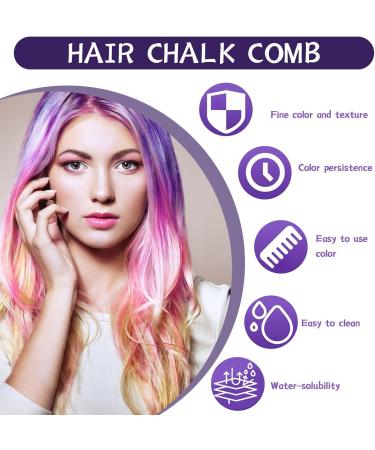 LANAFAY 10 Colors Hair Chalk Combs Temporary Bright Hair Color Washable Skin Safe Birthday Gifts for Girls Perfect Girl Gifts for Kids Hair Dyeing Party Cosplay Halloween Christmas Easter - Buy Online on GoSupps.com
