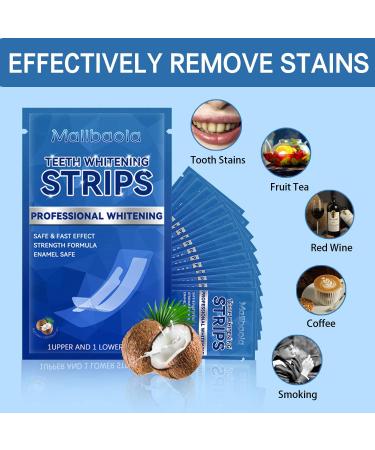 Professional Teeth Whitening Strips - 28 PCS Coconut Flavored White Strips for Sensitive Teeth - Fast & Effective Stain Removal - No-Slip Strip Kit - Buy Online on GoSupps.com