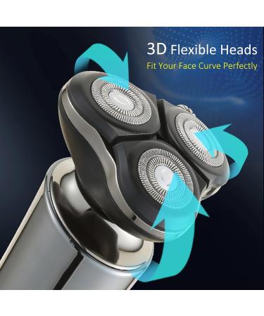 Electric Shaver for Men Rechargeable Rotary Face Razor 100% Waterproof Shaving Men's Cordless Shavers with USB Fast Charging - Buy Online on GoSupps.com