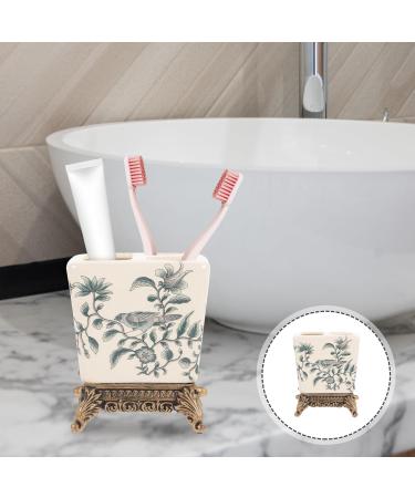 Buy Cabilock Ceramic Toothbrush Holder - Versatile Bathroom Accessory for Washbasins | American Style Toothpaste Storage - Buy Online on GoSupps.com