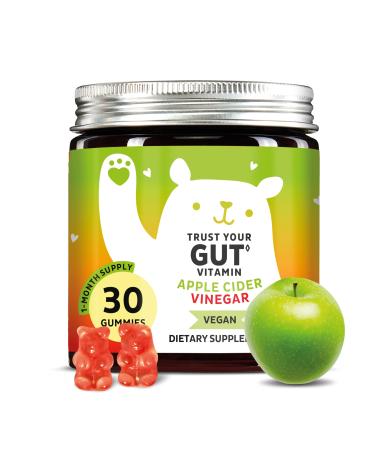 Bears with Benefits Apple Cider Vinegar Gummy Bears - Metabolism Booster Complex with Vitamin B6 B12 Iodine Folic Acid - Well-Being & detoxification - Vegan - Balanced Gut (30 Gummies) 1 Count (Pack of 30)
