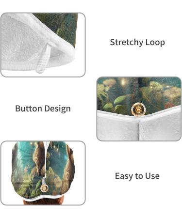 Super Absorbent Sloth Hair Towel 2 Pack - Quick Dry Hair Turbans & Button Wrap for Women & Girls - Buy Online on GoSupps.com