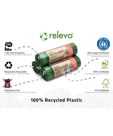 Relevo 60-Piece 30L Garbage Bags - 100% Recycled Drawstring Waste Bags | Eco-Friendly International Shipping - Buy Online on GoSupps.com
