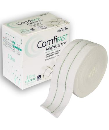 Comfifast Elasticated Multistretch Tubular Viscose Bandage - for Medium Limbs Green Line 5cm (for Limb Circumference 10-25cm) - 10m Roll Green Line - (5cm) x 10m