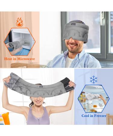 Maginno Microwave Heating Pad for Headache Relief - Thermax Head Hat for Sinus Pressure with Lavender Aroma - Hot & Cold Therapy Mask for Puffy Eyes - Buy Online on GoSupps.com