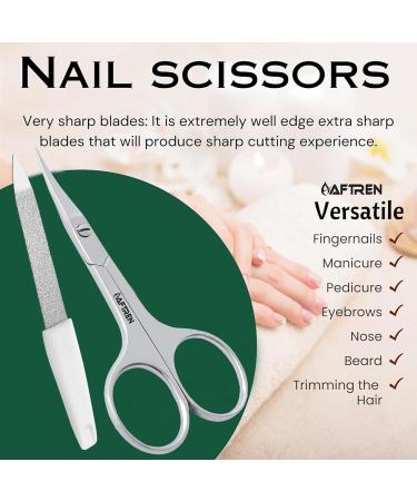 Nail Scissors Daimond Grain Nail File Curved Blade Professional Stainless Steel Toenail Manicure Pedicure Eyebrows Nose Beard Mustache Grooming Cuticle Scissors - Buy Online on GoSupps.com