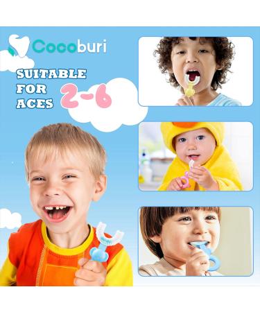 Kids U-Shaped Toothbrush - Soft Silicone Manual Training Toothbrush for 361 Oral Cleaning - Yellow - Buy Online on GoSupps.com