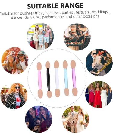 Healeved 750 Pcs 5 Boxes Double Ended Eyeshadow Brush Eye Shadow Applicator Eye Shadow Sponge Plastic - Buy Online on GoSupps.com