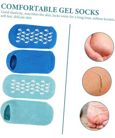HONMEET 2 Pairs Gel Socks Heel Socks for Dry Cracked Feet Features Socks for Women Reusable Moisturizing Socks Dry Feet Socks Cracked Heel Repair Socks Foot Spa Socks Vegetable Gel 22.00X10.00X1.00CM - Buy Online on GoSupps.com