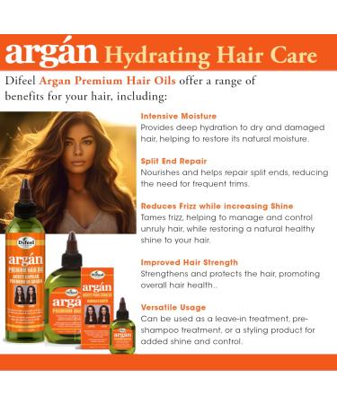 Difeel Argan Hydrating Hair Oil 8 oz - Premium Treatment for Dry & Natural Hair | Fast International Shipping - Buy Online on GoSupps.com