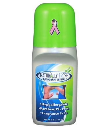 Naturally Fresh Deodorant Crystal Roll On Fragrance Free 3-Ounce Bottles (Pack of 6)