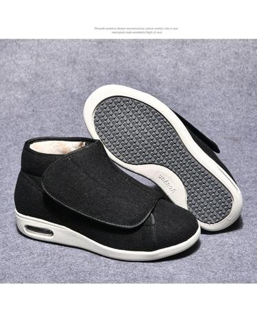 Winter Fleece Diabetic Shoes for Women - Adjustable Edema Sneakers for Arthritis & Swollen Feet - Size 12 Black - Buy Online on GoSupps.com