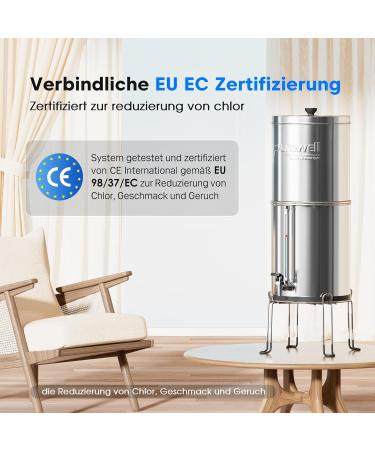 PureWell 6-Stage Ultrafilter Water System - EU Certified 304 Steel Reduces Fluoride & Chlorine 8.5L Capacity - Buy Internationally - Buy Online on GoSupps.com