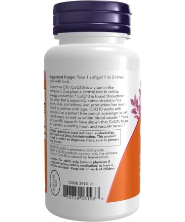 Now Foods CoQ10 50 mg - 100 Softgels | Heart Health & Antioxidant Support - Buy Online on GoSupps.com