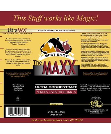 Best Shot Pet The MAXX Ultra Concentrate Miracle Detangler 8.5 oz (UMXX-1) - Buy Online on GoSupps.com