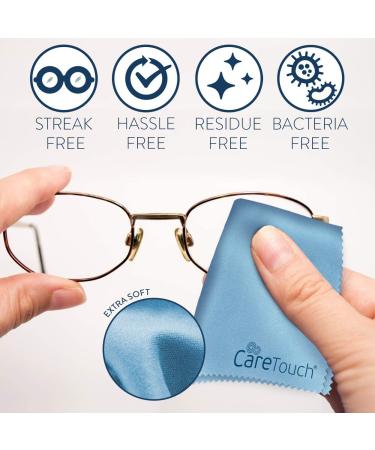 Care Touch Microfiber Cleaning Cloths 6 Pack - Ideal for Glasses, Lenses, Phones & Screens - Large Lint Free Cloths 6x7 (Blue) - Buy Online on GoSupps.com