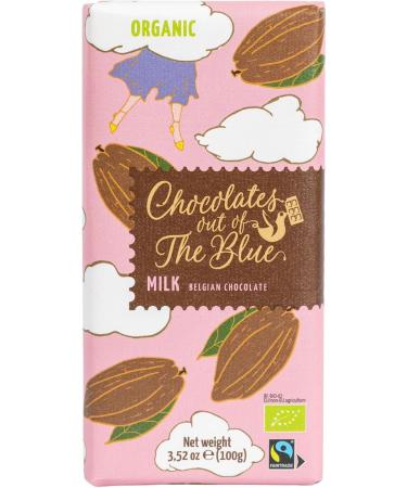 Chocolates out of the Blue | Fair Trade and Organic Belgian Milk Chocolate Bars | 100g x 6 bars - Buy Online on GoSupps.com