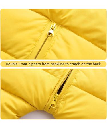 Minizone Baby Snowsuit | Cotton Hooded Winter Romper | Cartoon Rabbit Design | 0-6 Months | Yellow - Buy Online on GoSupps.com