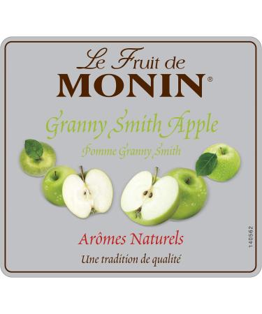 MONIN Granny Smith Apple Fruit Mix Puree 1L: Vegan-Friendly, Allergen-Free 100% Natural Flavours for Cocktails, Smoothies, and Frappes - Buy Online on GoSupps.com