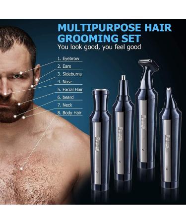 Professional Ear and Nose Hair Trimmer - Rechargeable Waterproof Dual Edge Blades for Men & Women Painless Eyebrow & Facial Hair Clipper - Buy Online on GoSupps.com