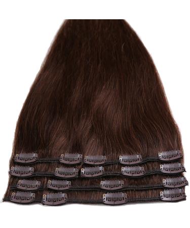 Buy 18 Clips Clip In Remy Human Hair Extensions - 50cm Medium Brown (#4) - 105g Straight Hair for Easy Styling - Buy Online on GoSupps.com