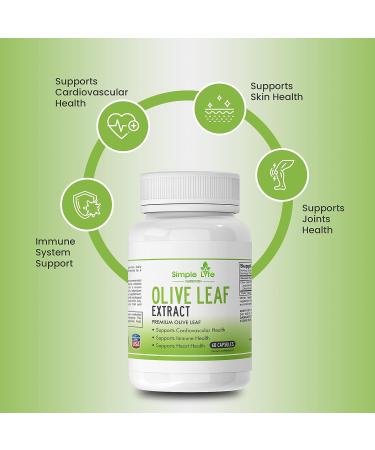 Simple Life Nutrition Olive Leaf Extract Supplement - Immune & Cardio Health Support - Non-GMO, Gluten-Free - Buy Online on GoSupps.com
