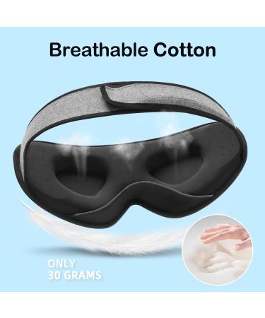 Shop In-House Cotton Sleep Mask for Side Sleepers - 3D Light-Blocking Eye Mask with Hearing Protection & Adjustable Velcro for Ultimate Comfort | Ideal for Women & Men - Buy Online on GoSupps.com
